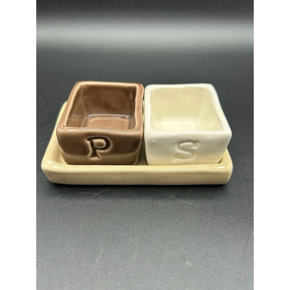 Pottery Barn Salt And Pepper Cellar With Tray Barbara Eigin Collection